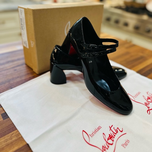 NEW - 39.5 - Christian Louboutin Black Miss Jane 55 Pumps - Patent Leather - Picture 4 of 13
